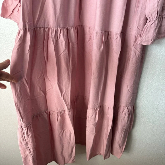 ZESICA Women’s Boho Flounce Sleeve Pull On Pink Medium Maxi Dress BNWT - Picture 7 of 8